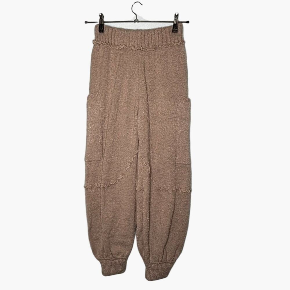 Sweater Jogger Pants Beige Relaxed Fit Lounge Pants Size Small